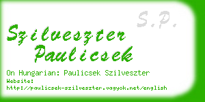 szilveszter paulicsek business card